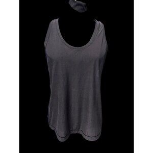 Lululemon Open-Back Tank Top Women 10 Black Built-In Bra hiking active wear